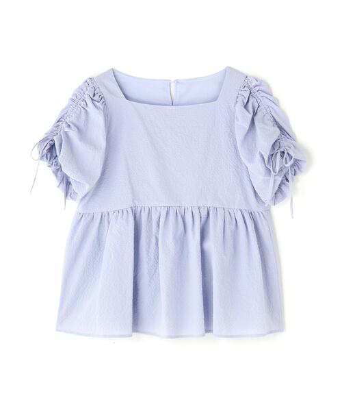 NATURAL BEAUTY BASIC（ナチュラルビューティーベーシック）の「◇ドロストギャザースリーブブラウス（シャツ/ブラウス・レディース・ブラック/オフホワイト/ブルー・FREE）」の22枚目の写真