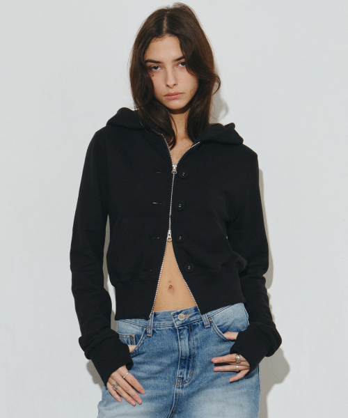 bt hood zip up (black)（パーカー）｜Midnight Move（ミッドナイト