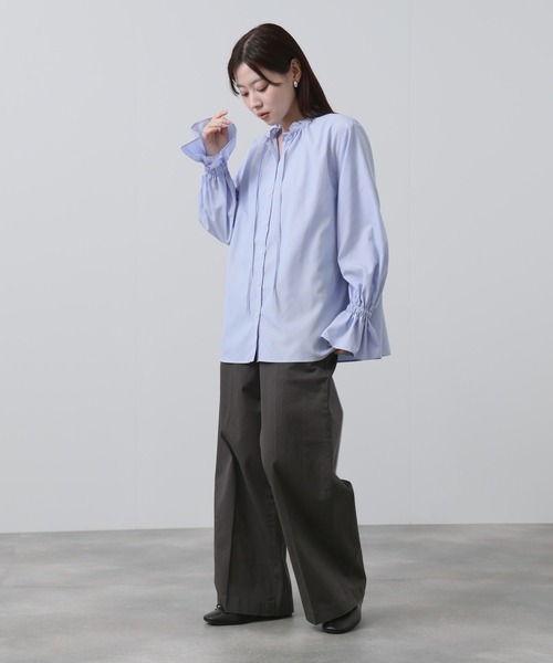 NAVY（ネイビー）の「NAVY　袖フリルブラウス（シャツ/ブラウス・レディース・サックスブルー/ホワイト・FREE）」の6枚目の写真