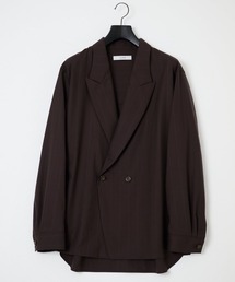 UJOH（ウジョー）の「【UJOH HOMME/ウジョー】Peaked Lapel Collar Shirt JKT / 2/72 ｳｰﾙﾄﾛﾋﾟﾝｽﾄﾗｲﾌﾟ / M732-J50-102（テーラードジャケット）」