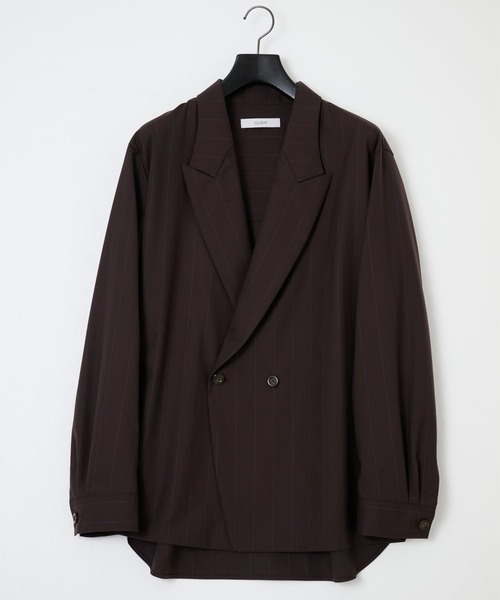 UJOH HOMME/ウジョー】Peaked Lapel Collar Shirt JKT / 2/72 ｳｰﾙﾄﾛﾋﾟﾝ