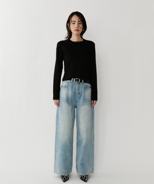 VION(ヴィオン)の「ソフトブラッシュドロングスリーブティー / Soft Brushed Long Sleeve TEE(Tシャツ/カットソー・レディース・ブラック/ベージュ・FREE)」の12枚目の写真