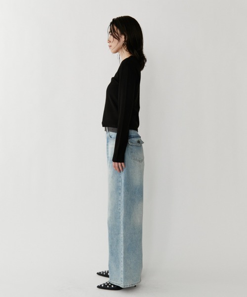 VION(ヴィオン)の「ソフトブラッシュドロングスリーブティー / Soft Brushed Long Sleeve TEE(Tシャツ/カットソー・レディース・ブラック/ベージュ・FREE)」の13枚目の写真