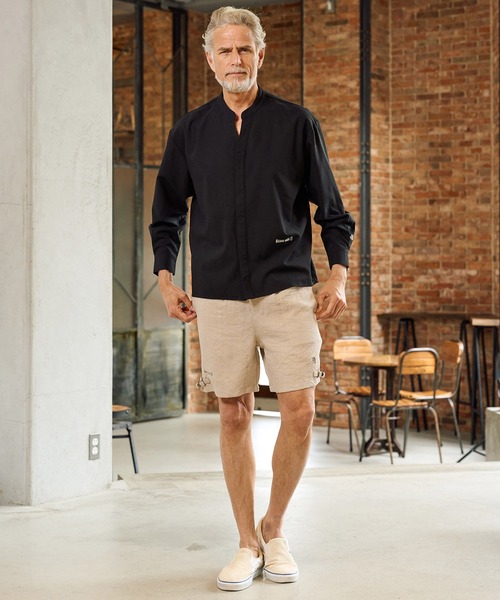 Maison code 13(メゾンコードサーティーン)の「ms6440-front fly stretch oxford long sleeve shirts シャツ(M26S-01)(シャツ/ブラウス・メンズ・ホワイト/ブラック・S/M/L)」の6枚目の写真