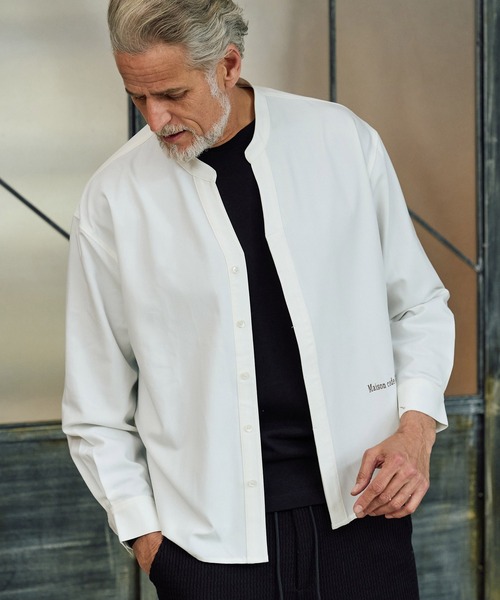 Maison code 13(メゾンコードサーティーン)の「ms6440-front fly stretch oxford long sleeve shirts シャツ(M26S-01)(シャツ/ブラウス・メンズ・ホワイト/ブラック・S/M/L)」の11枚目の写真