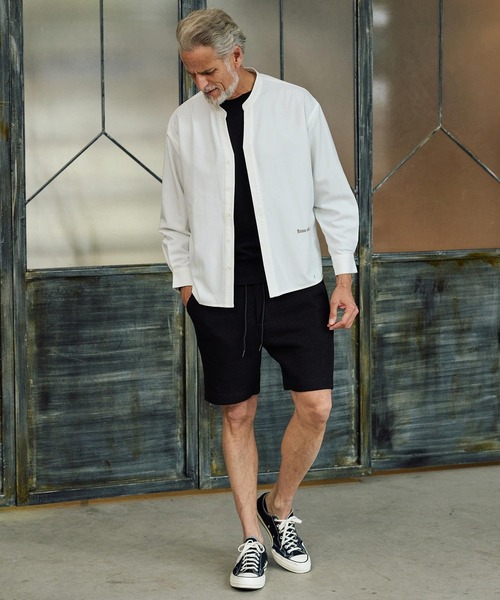 Maison code 13(メゾンコードサーティーン)の「ms6440-front fly stretch oxford long sleeve shirts シャツ(M26S-01)(シャツ/ブラウス・メンズ・ホワイト/ブラック・S/M/L)」の13枚目の写真