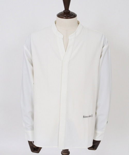 Maison code 13(メゾンコードサーティーン)の「ms6440-front fly stretch oxford long sleeve shirts シャツ(M26S-01)(シャツ/ブラウス・メンズ・ホワイト/ブラック・S/M/L)」の15枚目の写真