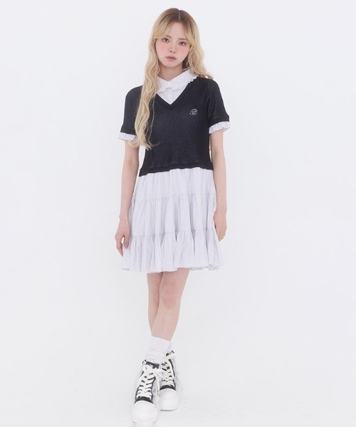 FickleBebe(フィクルベベ)の「ジャガードレイヤードワンピ(ワンピース・レディース・ネイビー/ブラック・FREE)」の18枚目の写真