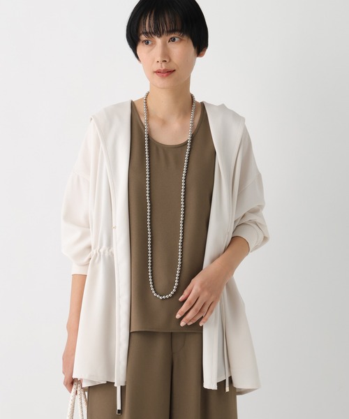 Elura(エルーラ)の「サラサラリラクシーフードカーディガン/656791(カーディガン/ボレロ・レディース・ブラック/オフホワイト/モカ/ダークブラウン・FREE)」の2枚目の写真