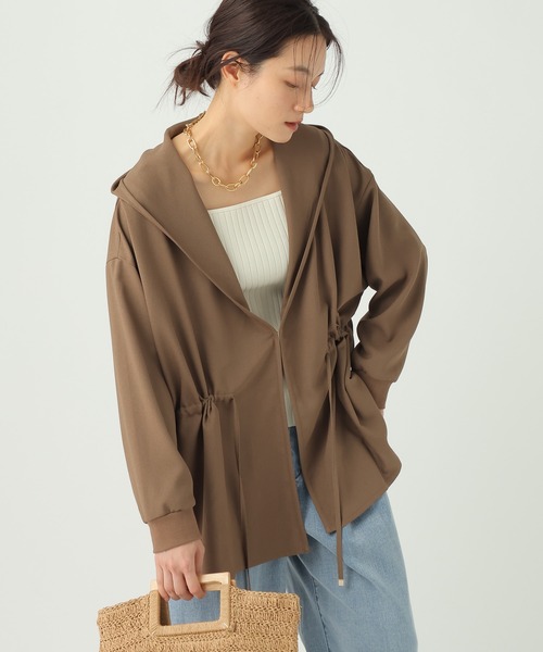 Elura(エルーラ)の「サラサラリラクシーフードカーディガン/656791(カーディガン/ボレロ・レディース・ブラック/オフホワイト/モカ/ダークブラウン・FREE)」の12枚目の写真