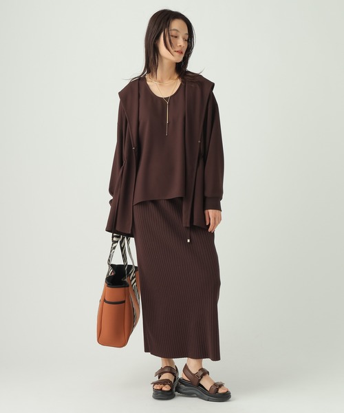 Elura(エルーラ)の「サラサラリラクシーフードカーディガン/656791(カーディガン/ボレロ・レディース・ブラック/オフホワイト/モカ/ダークブラウン・FREE)」の22枚目の写真