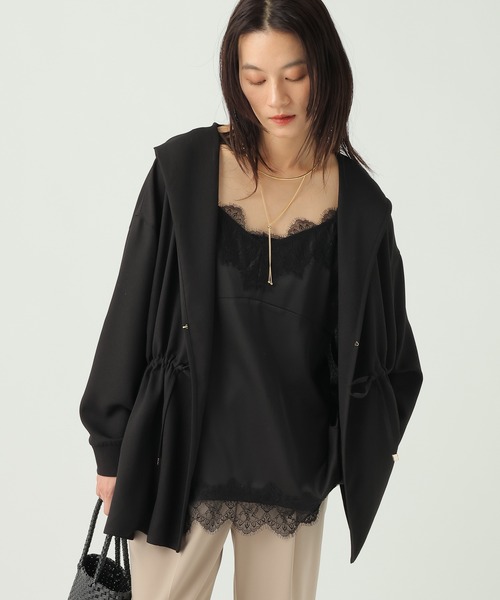 Elura(エルーラ)の「サラサラリラクシーフードカーディガン/656791(カーディガン/ボレロ・レディース・ブラック/オフホワイト/モカ/ダークブラウン・FREE)」の9枚目の写真