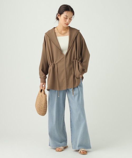 Elura(エルーラ)の「サラサラリラクシーフードカーディガン/656791(カーディガン/ボレロ・レディース・ブラック/オフホワイト/モカ/ダークブラウン・FREE)」の15枚目の写真