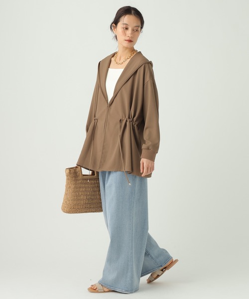 Elura(エルーラ)の「サラサラリラクシーフードカーディガン/656791(カーディガン/ボレロ・レディース・ブラック/オフホワイト/モカ/ダークブラウン・FREE)」の16枚目の写真