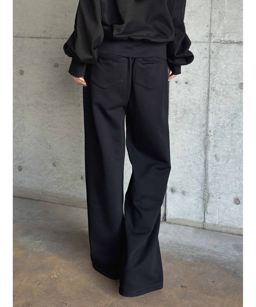 EGOIST（エゴイスト）の「ハートロゴ裏毛ワイドパンツ（スウェットパンツ・レディース・ライトグレー/ブラック・FREE）」の15枚目の写真