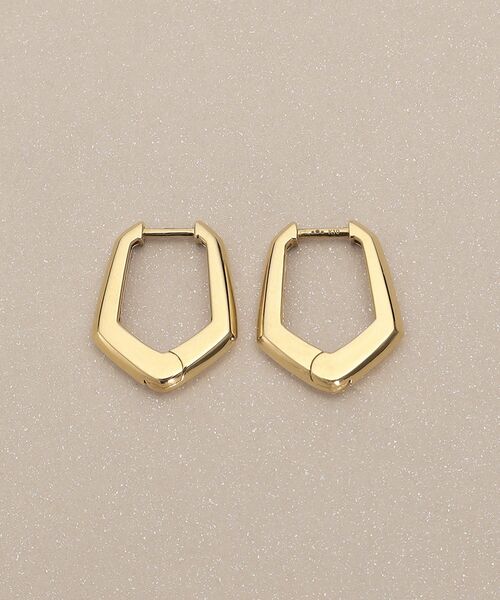 COCOSHNIK(ココシュニック)の「K10ペンタゴンシェイプ 中折れピアス(ピアス(両耳用)・レディース・イエローゴールド・00)」の4枚目の写真