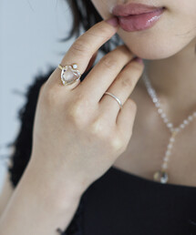 Firsthand（ファーストハンド）の「Junco Paris/ジュンコパリ vintage glass heart ring / BA26P-40FH / ヴィンテージ ハートモチーフ ガラス リング（リング）」