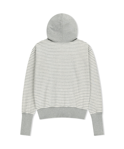 THEMUSEUMVISITOR(ザミュージアムビジター)の「STRIPE UNBALANCED ZIPUP HOODIE (GREY)(パーカー・レディース・その他・FREE)」の4枚目の写真