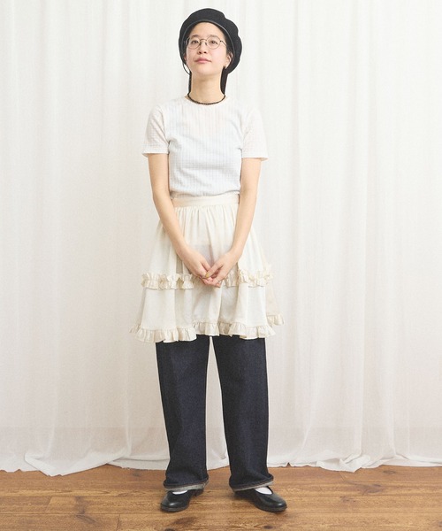 fig London(フィグロンドン)の「eyelet tereko short sleeve(Tシャツ/カットソー・レディース・ブラック/ホワイト・FREE)」の9枚目の写真