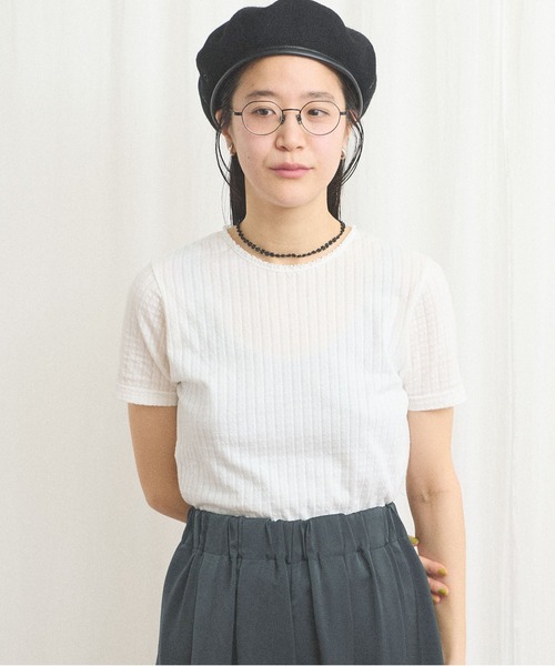 fig London(フィグロンドン)の「eyelet tereko short sleeve(Tシャツ/カットソー・レディース・ブラック/ホワイト・FREE)」の14枚目の写真