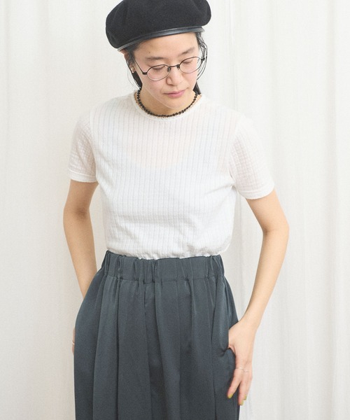fig London(フィグロンドン)の「eyelet tereko short sleeve(Tシャツ/カットソー・レディース・ブラック/ホワイト・FREE)」の15枚目の写真