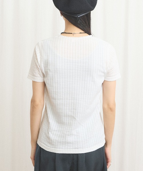 fig London(フィグロンドン)の「eyelet tereko short sleeve(Tシャツ/カットソー・レディース・ブラック/ホワイト・FREE)」の18枚目の写真