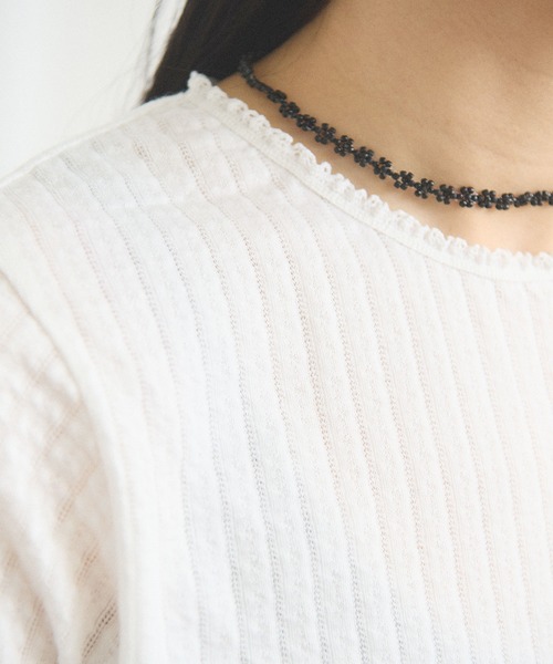 fig London(フィグロンドン)の「eyelet tereko short sleeve(Tシャツ/カットソー・レディース・ブラック/ホワイト・FREE)」の22枚目の写真