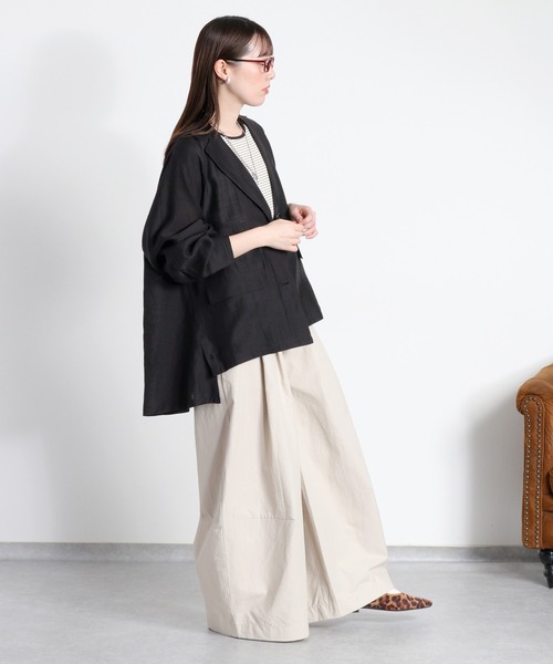 cepo（セポ）の「2タック カーブワイドイージーパンツ / コットンナイロン（その他パンツ・レディース・ブラック/ベージュ/オリーブ・M/L/S）」の13枚目の写真