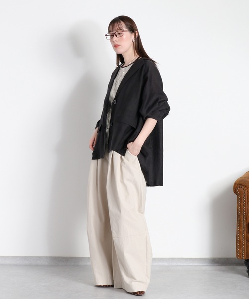 cepo（セポ）の「2タック カーブワイドイージーパンツ / コットンナイロン（その他パンツ・レディース・ブラック/ベージュ/オリーブ・M/L/S）」の11枚目の写真