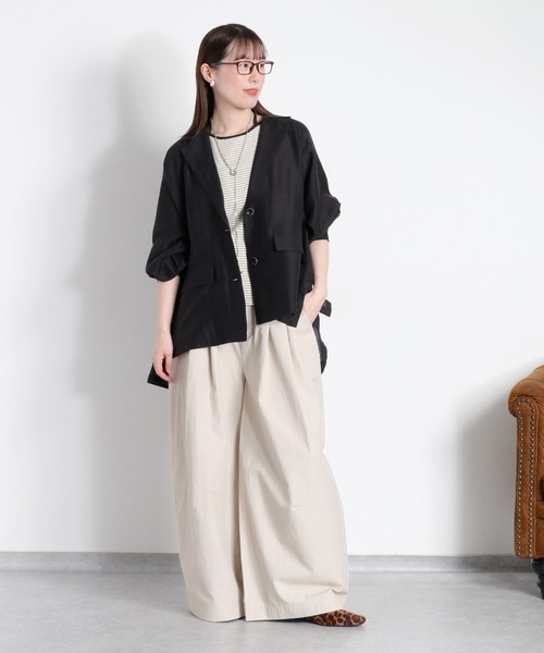 cepo（セポ）の「2タック カーブワイドイージーパンツ / コットンナイロン（その他パンツ・レディース・ブラック/ベージュ/オリーブ・M/L/S）」の9枚目の写真