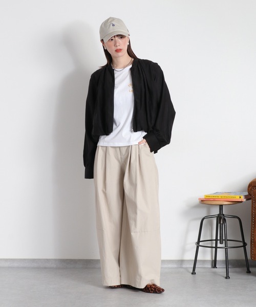 cepo（セポ）の「2タック カーブワイドイージーパンツ / コットンナイロン（その他パンツ・レディース・ブラック/ベージュ/オリーブ・M/L/S）」の14枚目の写真