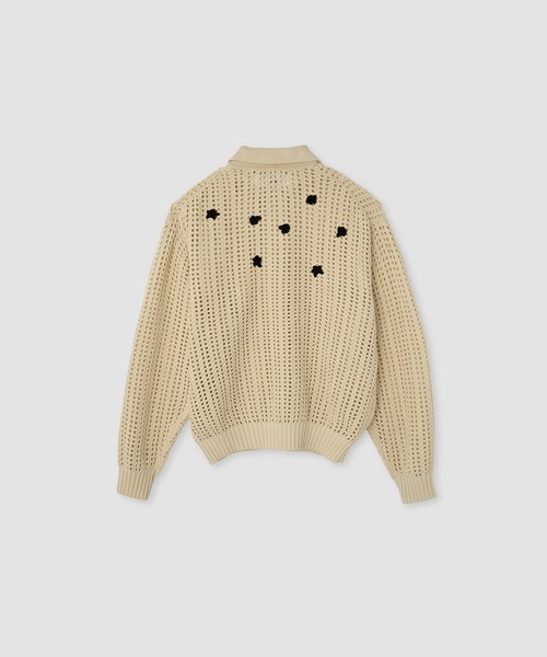 JANE SMITH / JOHN SMITH（ジェーンスミスジョンスミス）の「CROCHET STAR 7G MESH POLO COLLAR CARDIGAN（カーディガン/ボレロ・レディース・オフホワイト・M）」の2枚目の写真