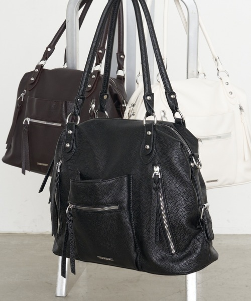 RAY CASSIN(レイカズン)の「【A4サイズ収納可能 / 大容量】ビッグショルダーバッグ(ショルダーバッグ・レディース・アイボリー/ブラック/ブラウン・FREE)」の6枚目の写真