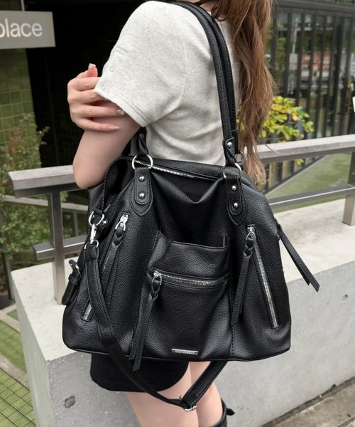 RAY CASSIN(レイカズン)の「【A4サイズ収納可能 / 大容量】ビッグショルダーバッグ(ショルダーバッグ・レディース・アイボリー/ブラック/ブラウン・FREE)」の13枚目の写真