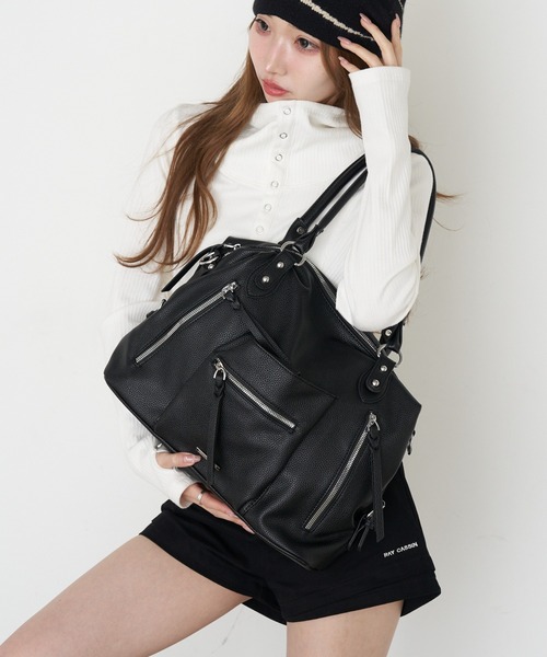 RAY CASSIN(レイカズン)の「【A4サイズ収納可能 / 大容量】ビッグショルダーバッグ(ショルダーバッグ・レディース・アイボリー/ブラック/ブラウン・FREE)」の22枚目の写真