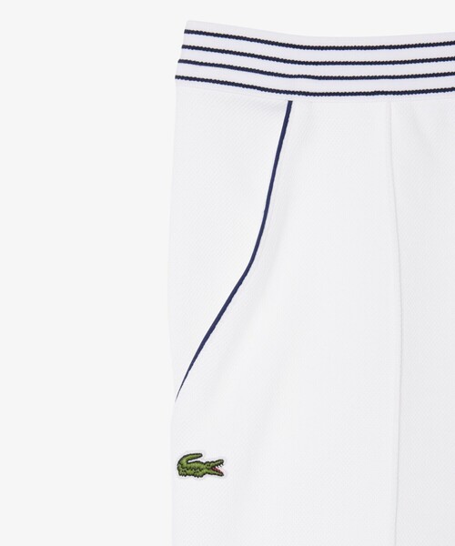 LACOSTE（ラコステ）の「フランスメイド ボーダーウエストバンド鹿の子地ショーツ（その他パンツ・レディース・ホワイト×ネイビー・36/38）」の5枚目の写真