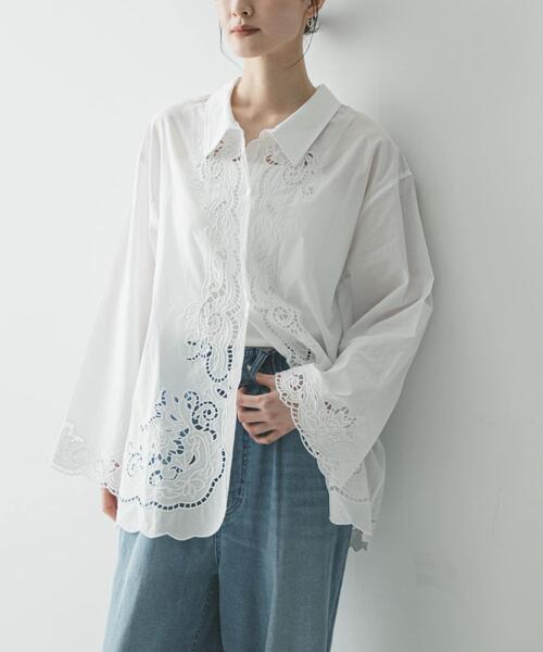URBAN RESEARCH(アーバンリサーチ)の「カットワーク刺繍シャツ(シャツ/ブラウス・レディース・ホワイト/ブラック・FREE)」の6枚目の写真