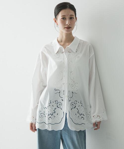 URBAN RESEARCH(アーバンリサーチ)の「カットワーク刺繍シャツ(シャツ/ブラウス・レディース・ホワイト/ブラック・FREE)」の8枚目の写真
