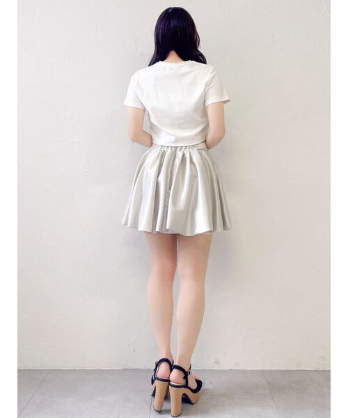 dazzlin（ダズリン）の「【UV】ラインストーンモチーフコンパクトTシャツ（Tシャツ/カットソー・レディース・ブルー/オフホワイト/ブラック/ライム・FREE）」の8枚目の写真