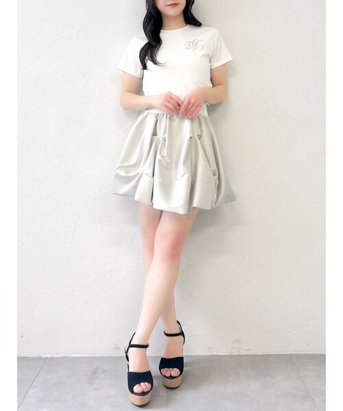 dazzlin（ダズリン）の「【UV】ラインストーンモチーフコンパクトTシャツ（Tシャツ/カットソー・レディース・ブルー/オフホワイト/ブラック/ライム・FREE）」の9枚目の写真