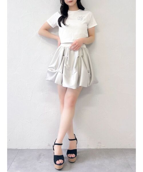 dazzlin（ダズリン）の「【UV】ラインストーンモチーフコンパクトTシャツ（Tシャツ/カットソー・レディース・ブルー/オフホワイト/ブラック/ライム・FREE）」の10枚目の写真