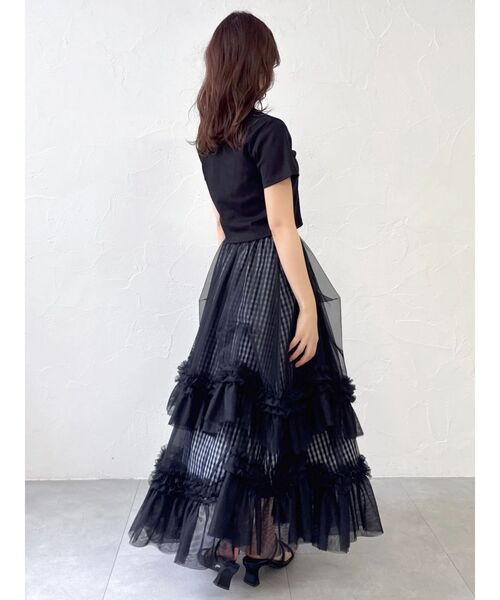 dazzlin（ダズリン）の「【UV】ラインストーンモチーフコンパクトTシャツ（Tシャツ/カットソー・レディース・ブルー/オフホワイト/ブラック/ライム・FREE）」の17枚目の写真