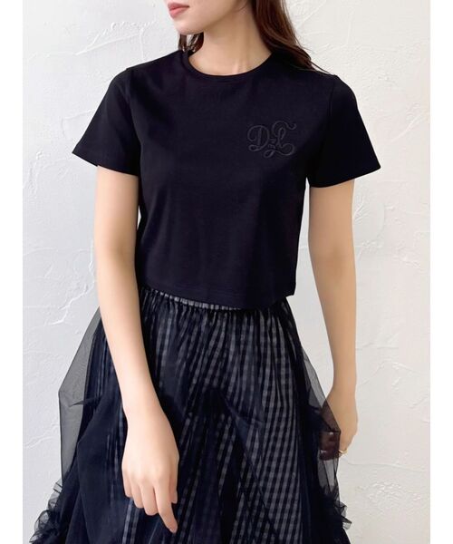 dazzlin（ダズリン）の「【UV】ラインストーンモチーフコンパクトTシャツ（Tシャツ/カットソー・レディース・ブルー/オフホワイト/ブラック/ライム・FREE）」の18枚目の写真