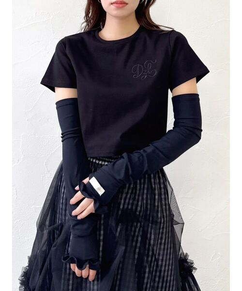 dazzlin（ダズリン）の「【UV】ラインストーンモチーフコンパクトTシャツ（Tシャツ/カットソー・レディース・ブルー/オフホワイト/ブラック/ライム・FREE）」の21枚目の写真