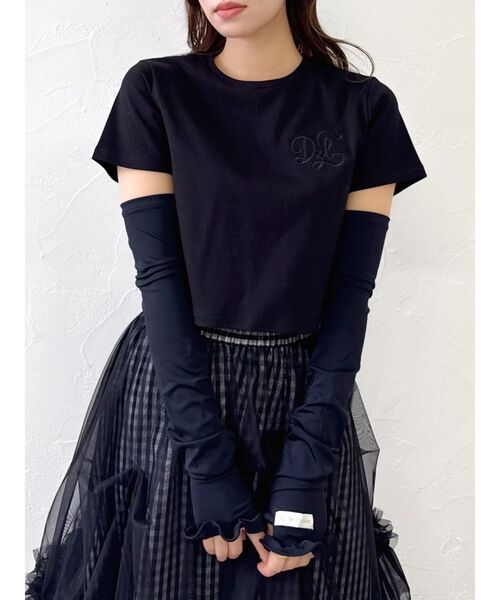 dazzlin（ダズリン）の「【UV】ラインストーンモチーフコンパクトTシャツ（Tシャツ/カットソー・レディース・ブルー/オフホワイト/ブラック/ライム・FREE）」の22枚目の写真