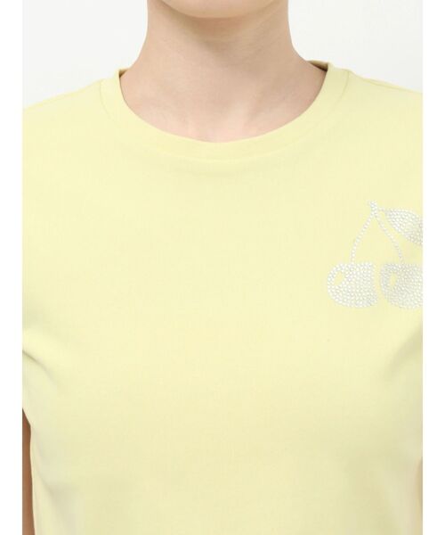 dazzlin(ダズリン)の「【UV】ラインストーンモチーフコンパクトTシャツ(Tシャツ/カットソー・レディース・ブルー/オフホワイト/ブラック/ライム・FREE)」の7枚目の写真
