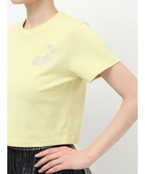 dazzlin(ダズリン)の「【UV】ラインストーンモチーフコンパクトTシャツ(Tシャツ/カットソー・レディース・ブルー/オフホワイト/ブラック/ライム・FREE)」の8枚目の写真