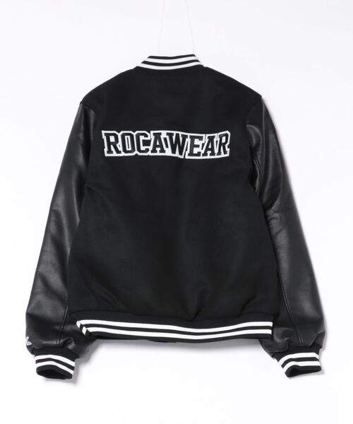 VIBGYOR（ヴィブジョー）の「ROCAWEAR/ロカウェア　MELTON VERSITY JK(CN)（スタジャン・メンズ・ブラック・XX-LARGE/X-LARGE/LARGE/MEDIUM/SMALL）」の2枚目の写真