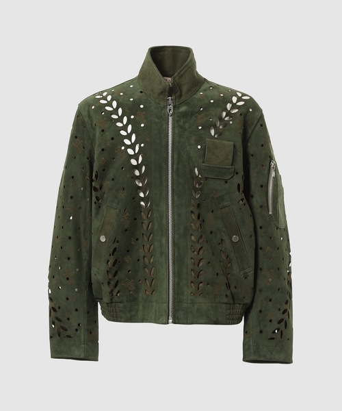MASU（エムエーエスユー）の「FLOWER-CUT LEATHER TRUCKER JACKET