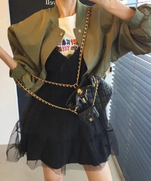 lulufa（ルルファ）の「チュールキャミティアードミニワンピース（ワンピース・レディース・ブラック/チャコール・FREE）」の8枚目の写真